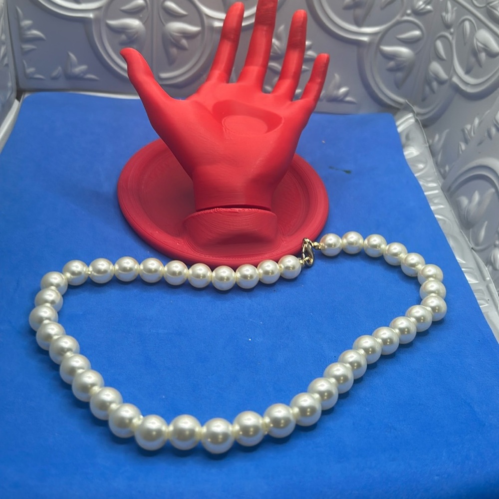Gold tone Elegant Pearl Beaded‎ choker Necklace